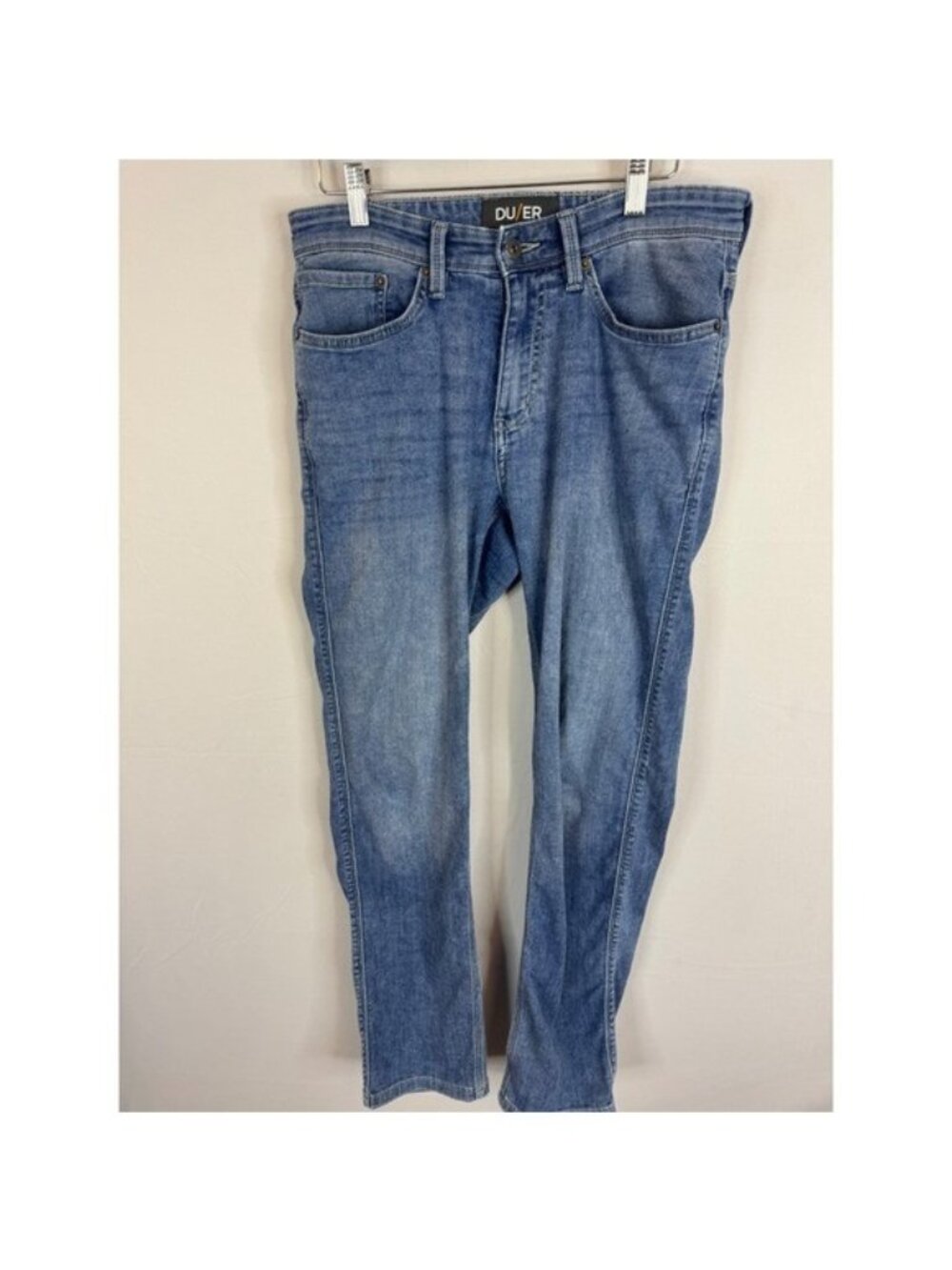 DU/ER Mens Slim Straight Performance Denim Jeans 29x30 Medium Wash Stretch